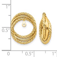 14K Yellow Gold Polished and Twisted Fancy Earring Jackets view 3