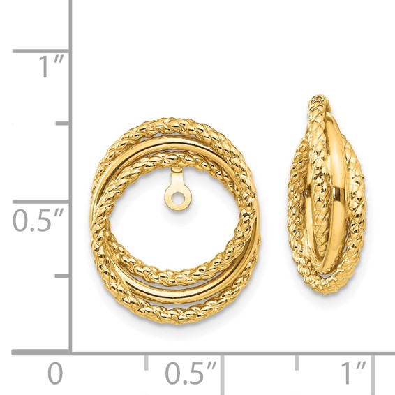 14k Polished and Twisted Fancy Earring Jackets