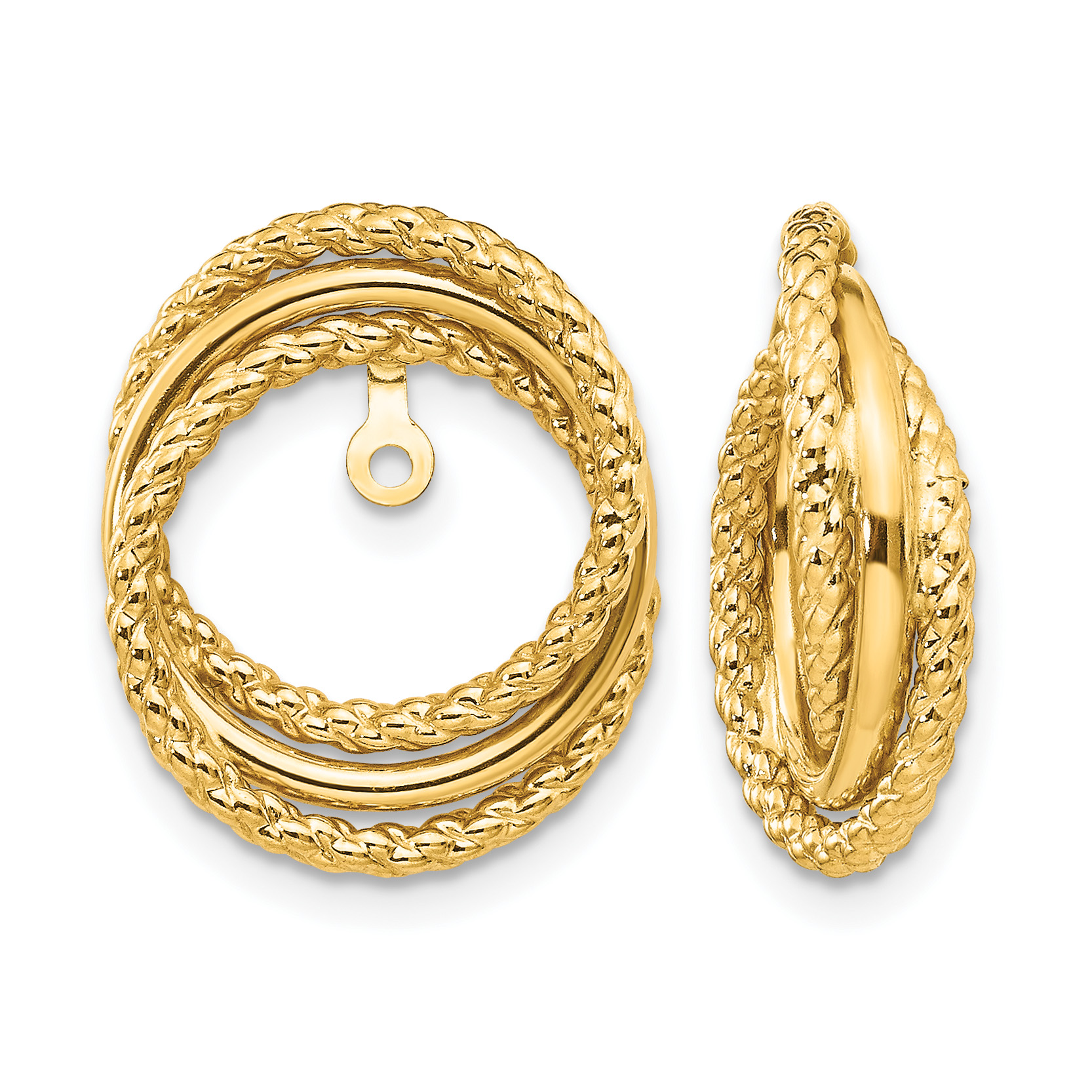 14k Polished & Twisted Fancy Earring Jackets (T585J)