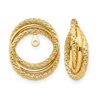 14K Yellow Gold Polished and Twisted Fancy Earring Jackets view 1