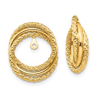 14k Polished and Twisted Fancy Earring Jackets