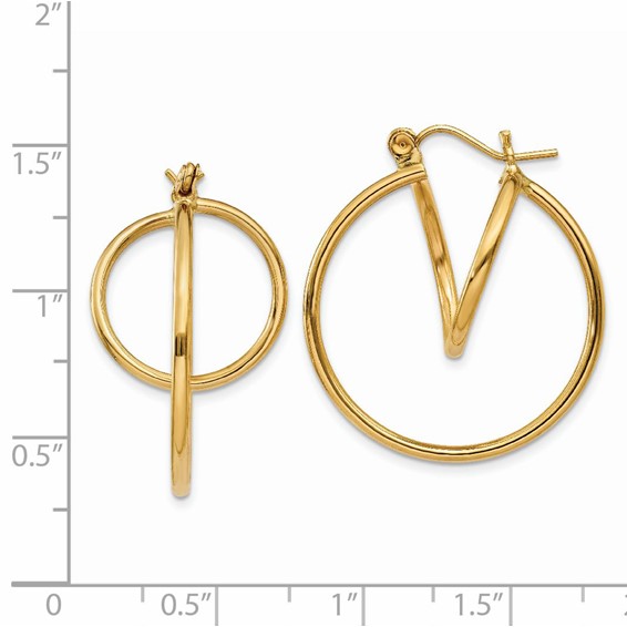 Gold Double Circle Hoop Earrings
