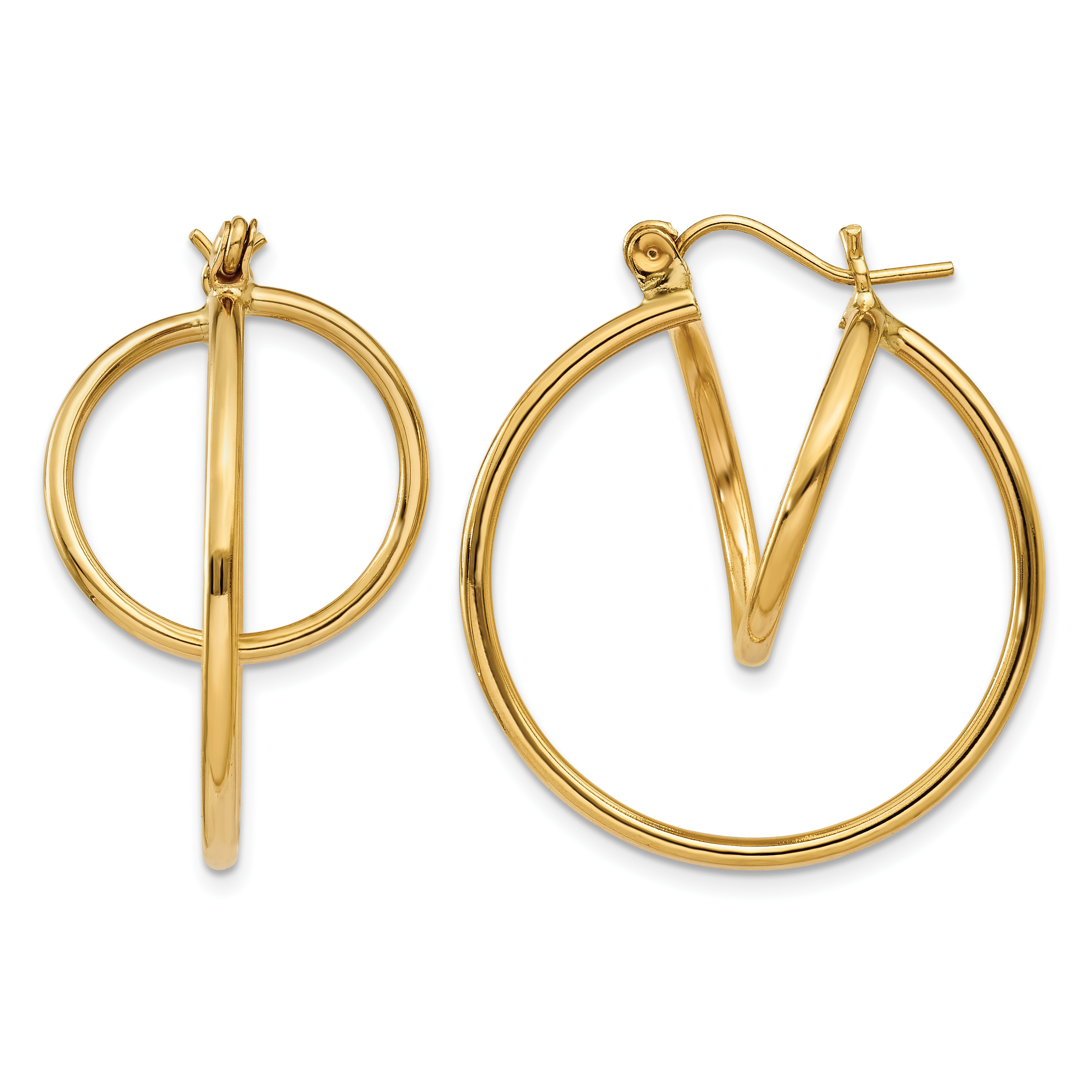 14k Fashion Circle Hoop Earrings (T712)