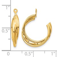 14K Yellow Gold Polished Hoop Earring Jackets view 3
