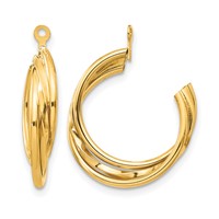 14K Yellow Gold Polished Hoop Earring Jackets view 1