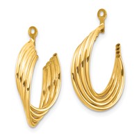 14K Yellow Gold Polished Hoop Earring Jackets view 2