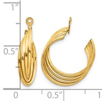14K Yellow Gold Polished Hoop Earring Jackets view 3