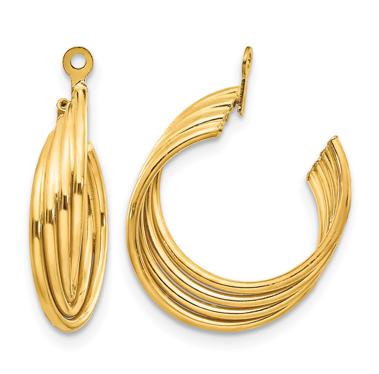 14k Polished Hoop Earring Jackets (T755J)