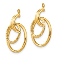 14K Yellow Gold Polished and Twisted Fancy Doorknocker Earring Jackets view 2