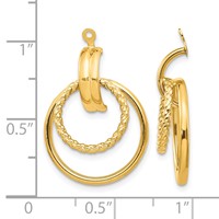 14K Yellow Gold Polished and Twisted Fancy Doorknocker Earring Jackets view 3