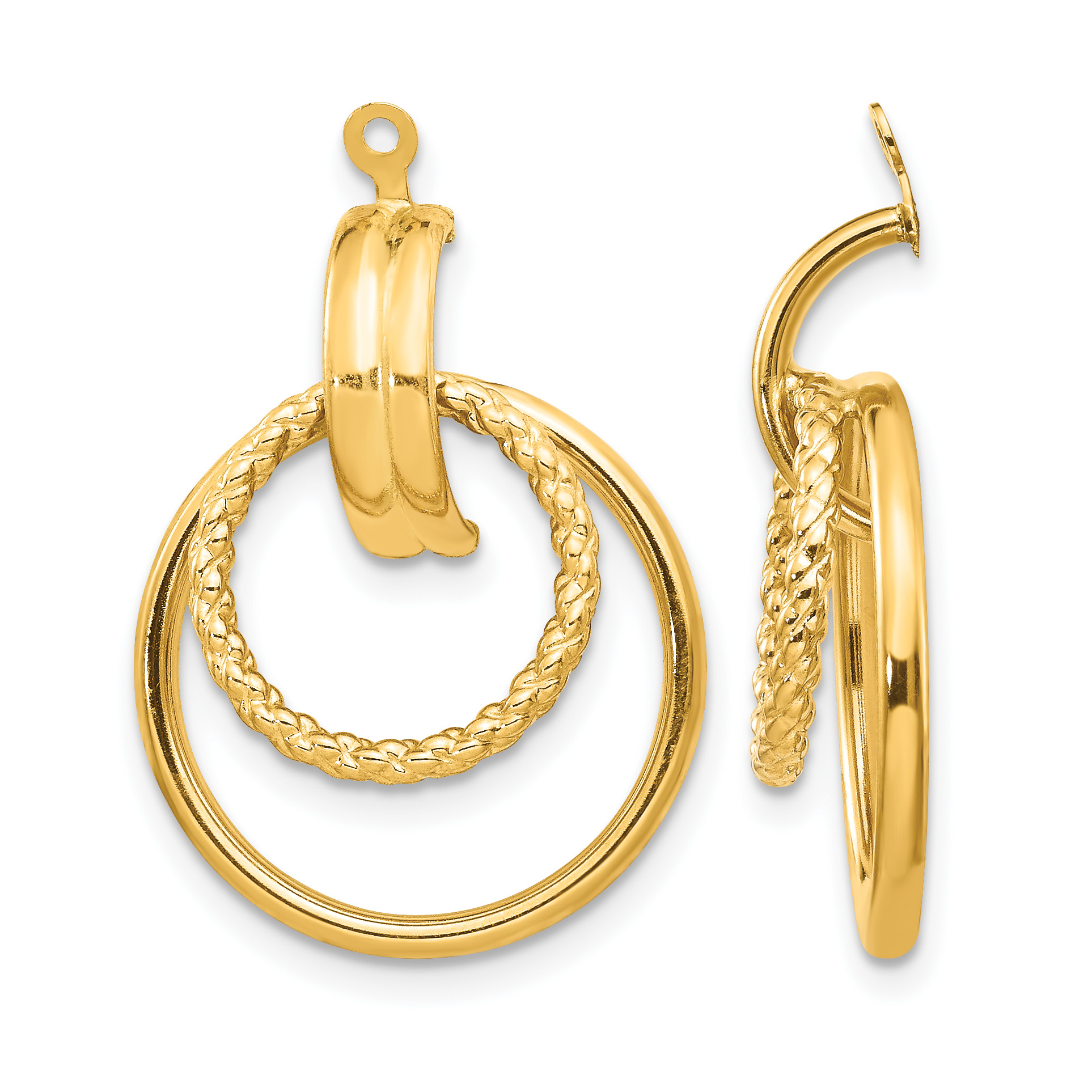 14k Polished & Twisted Fancy Earring Jackets (T757J)