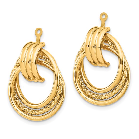 14k Polished Fancy Doorknocker Earring Jackets