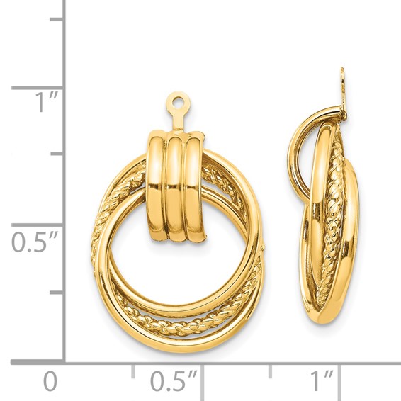 14k Polished Fancy Doorknocker Earring Jackets