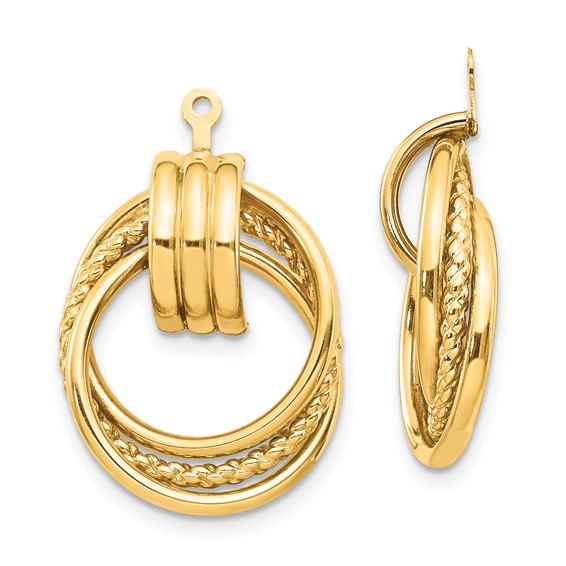 14k Polished Fancy Doorknocker Earring Jackets