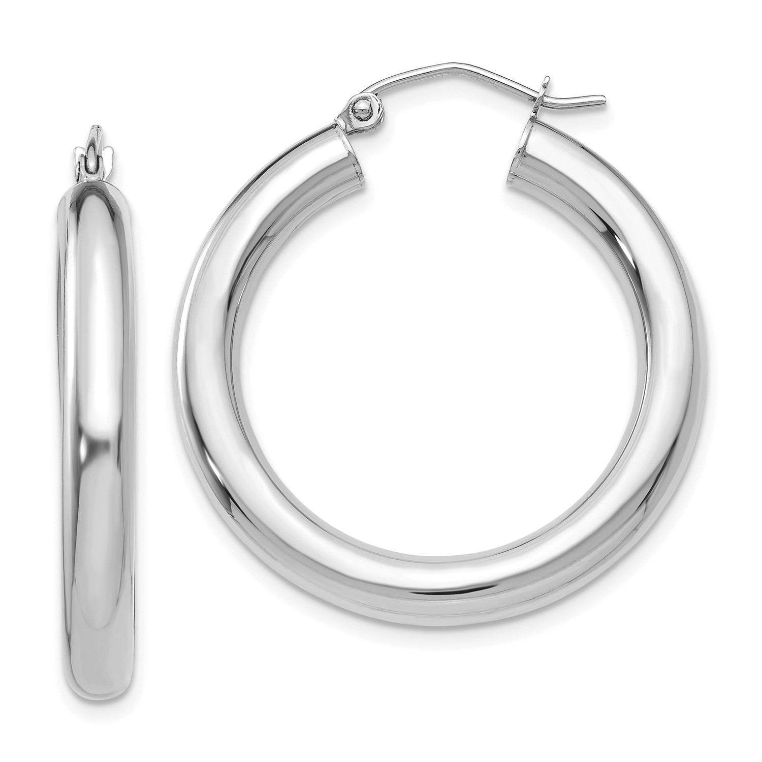 14k White Gold 4mm X 30mm Hoop Earrings Ebay 14k White Gold 4mm X 30mm Hoop Earrings Diameter
