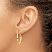 14K Yellow Gold Polished Hoop Earrings view 3