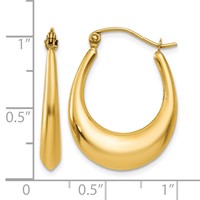 14K Yellow Gold Polished Hoop Earrings view 4