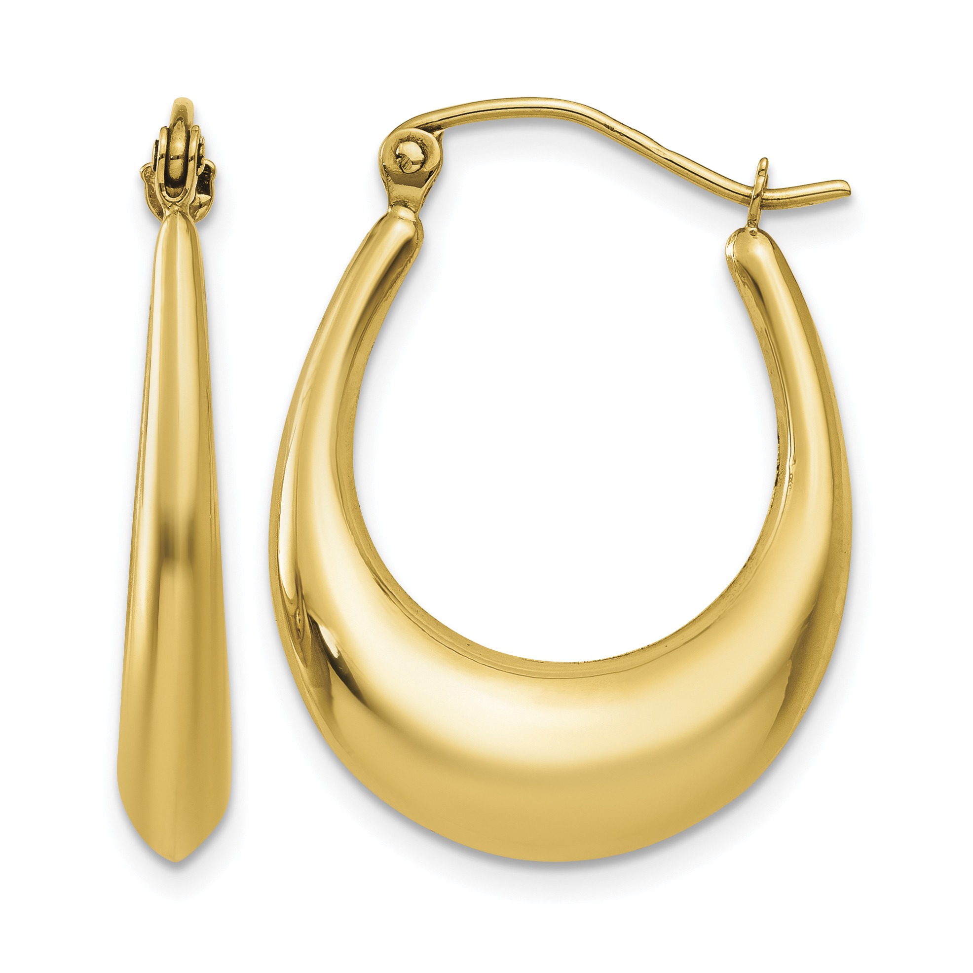 14k Polished Hoop Earrings (T896)