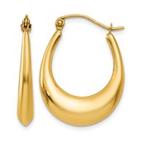 14K Yellow Gold Polished Hoop Earrings view 1