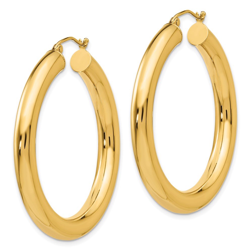 14k Yellow Gold Polished 5mm Lightweight Hoop Earrings (T956L)