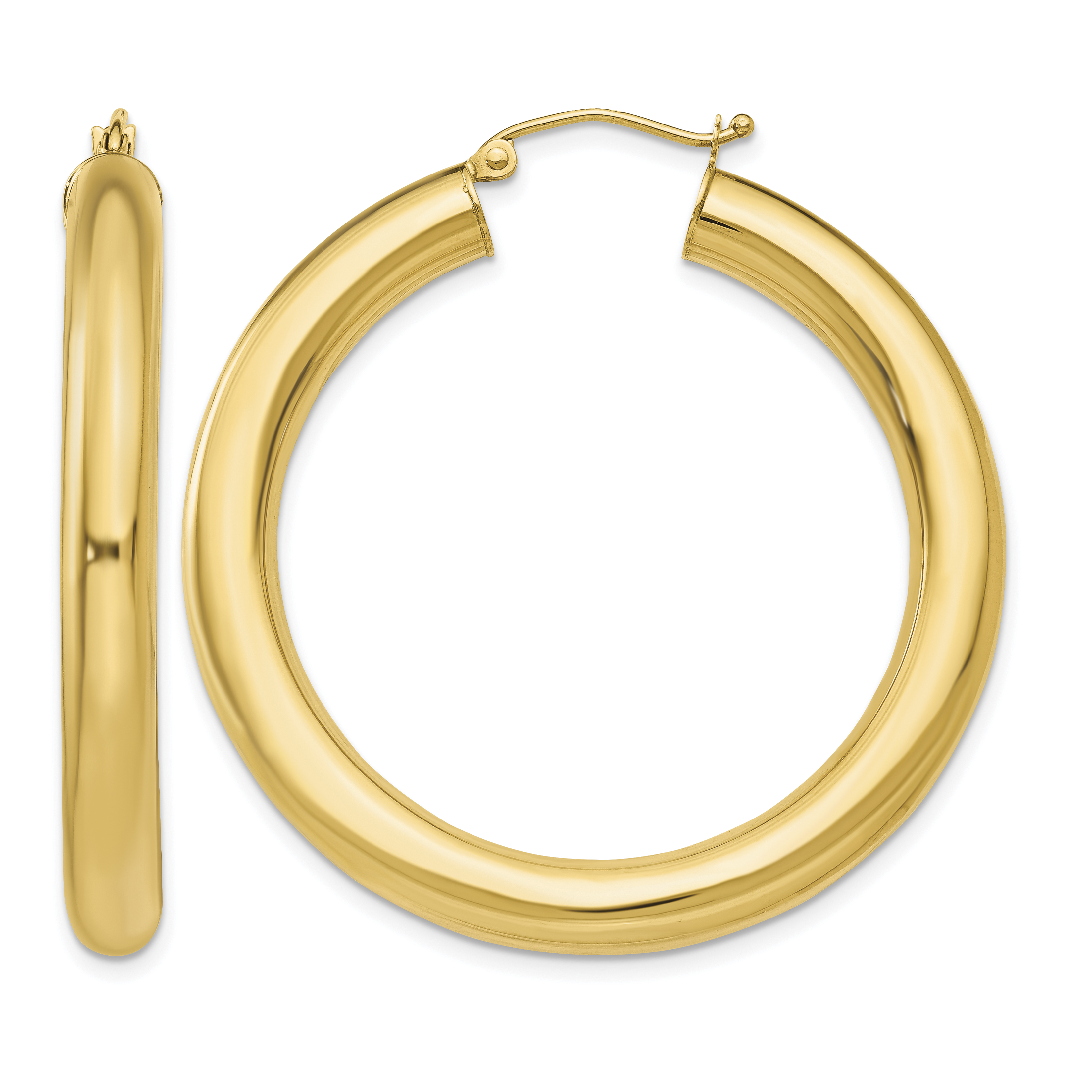 14k Yellow Gold Polished 5mm Lightweight Hoop Earrings (T956L)