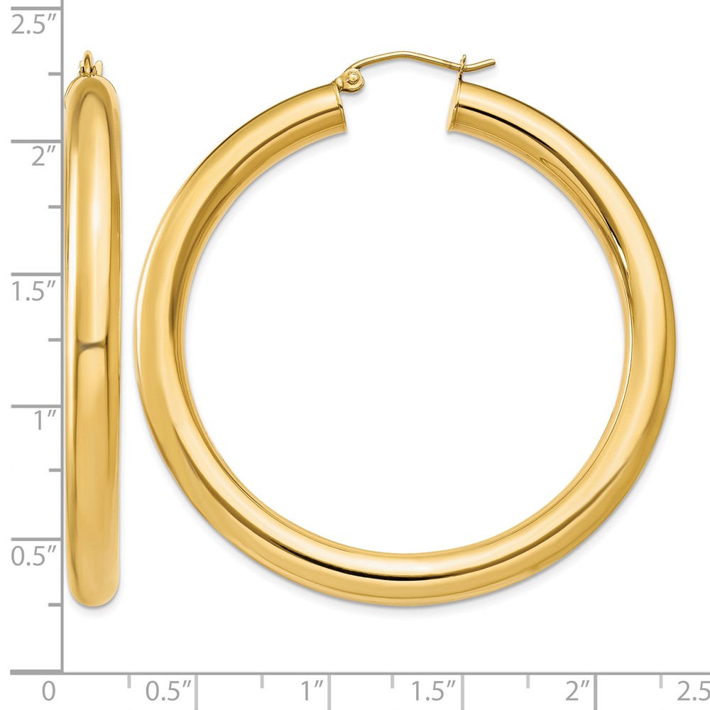 14k Yellow Polished 5mm Lightweight Hoop Earrings (T957L)
