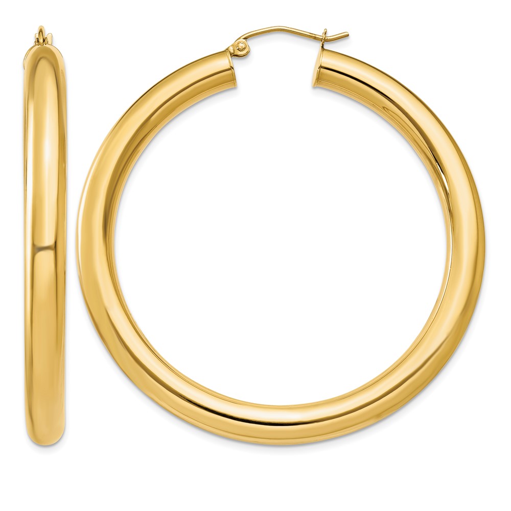 14k Yellow Polished 5mm Lightweight Hoop Earrings (T957L)