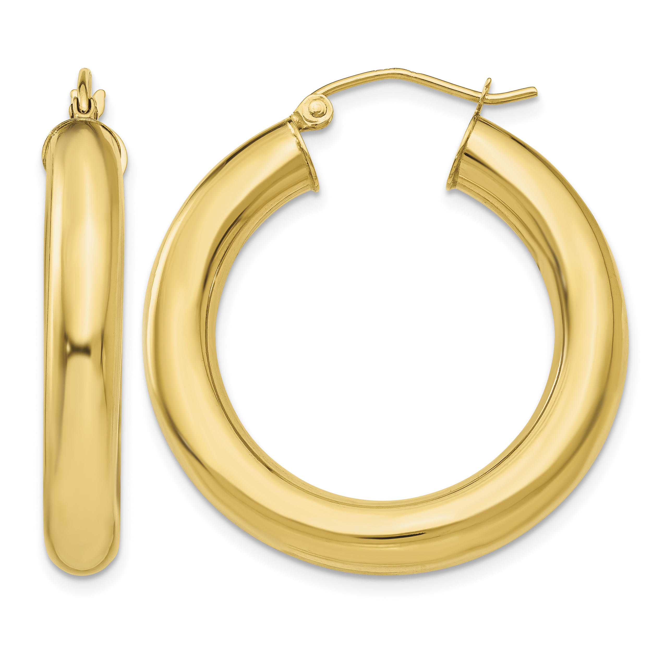 14k Yellow Polished 5mm Lightweight Hoop Earrings (T958L)