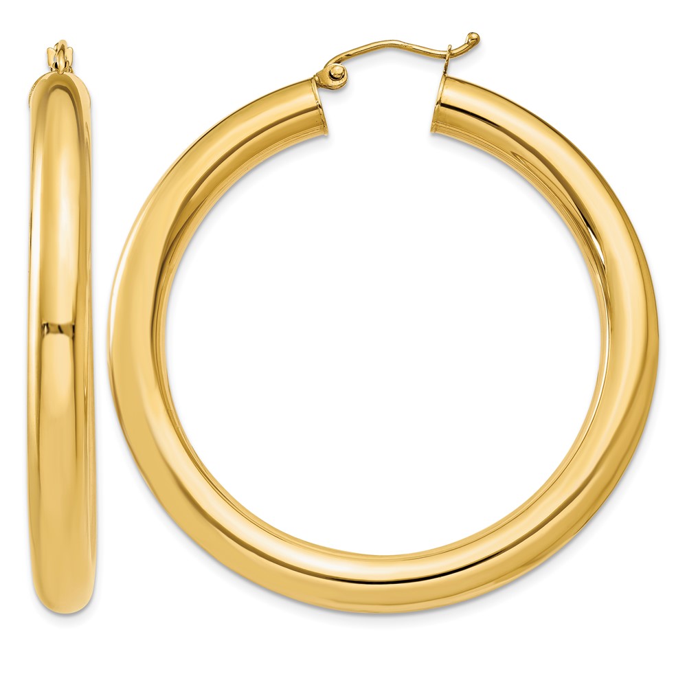 14k Polished 5mm Lightweight Hoop Earrings (T960L)