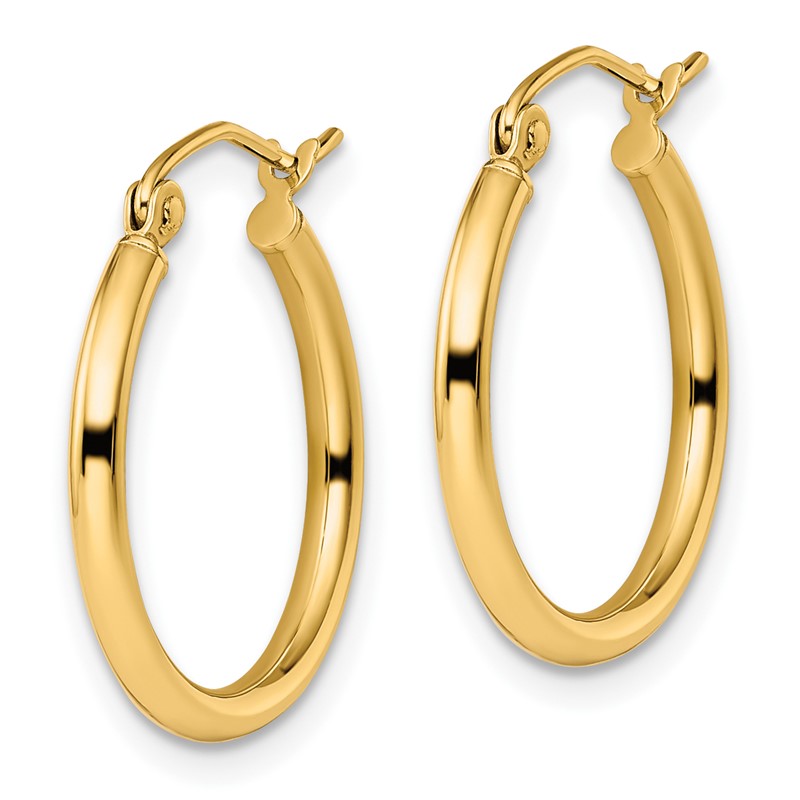 10K Polished Hinged Hoop Earrings