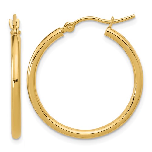 10K Polished Hinged Hoop Earrings