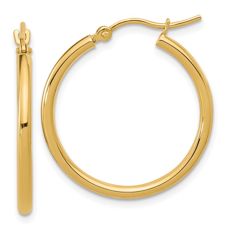 10K Polished Hinged Hoop Earrings