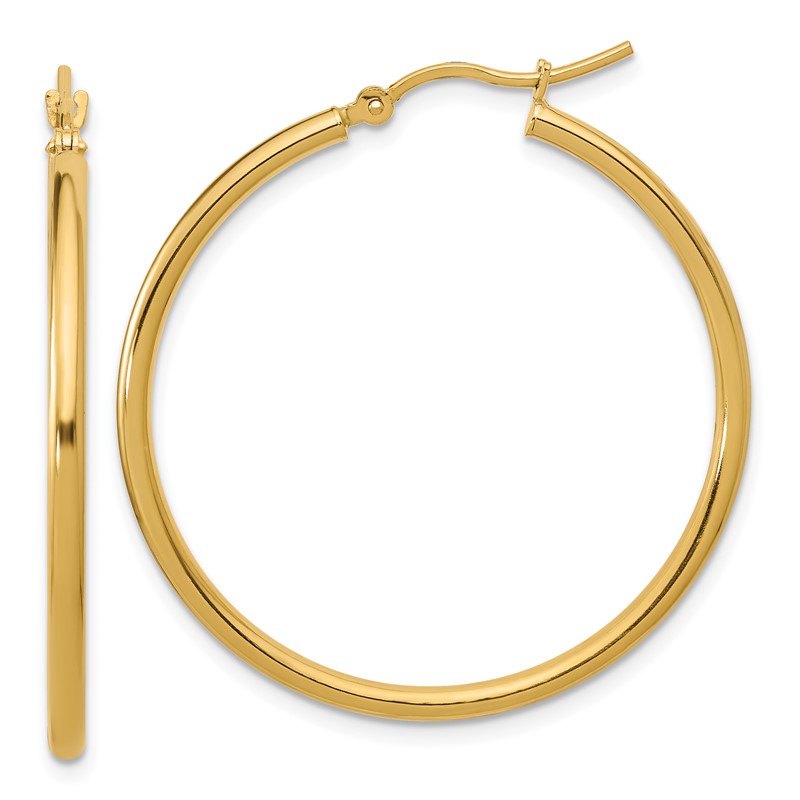 10K Polished Hinged Hoop Earrings