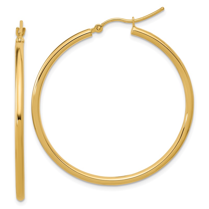 10K Polished Hinged Hoop Earrings