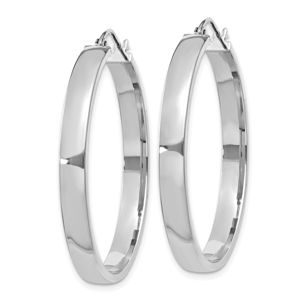 14K White Gold Polished Hoop Earring (TA242W)