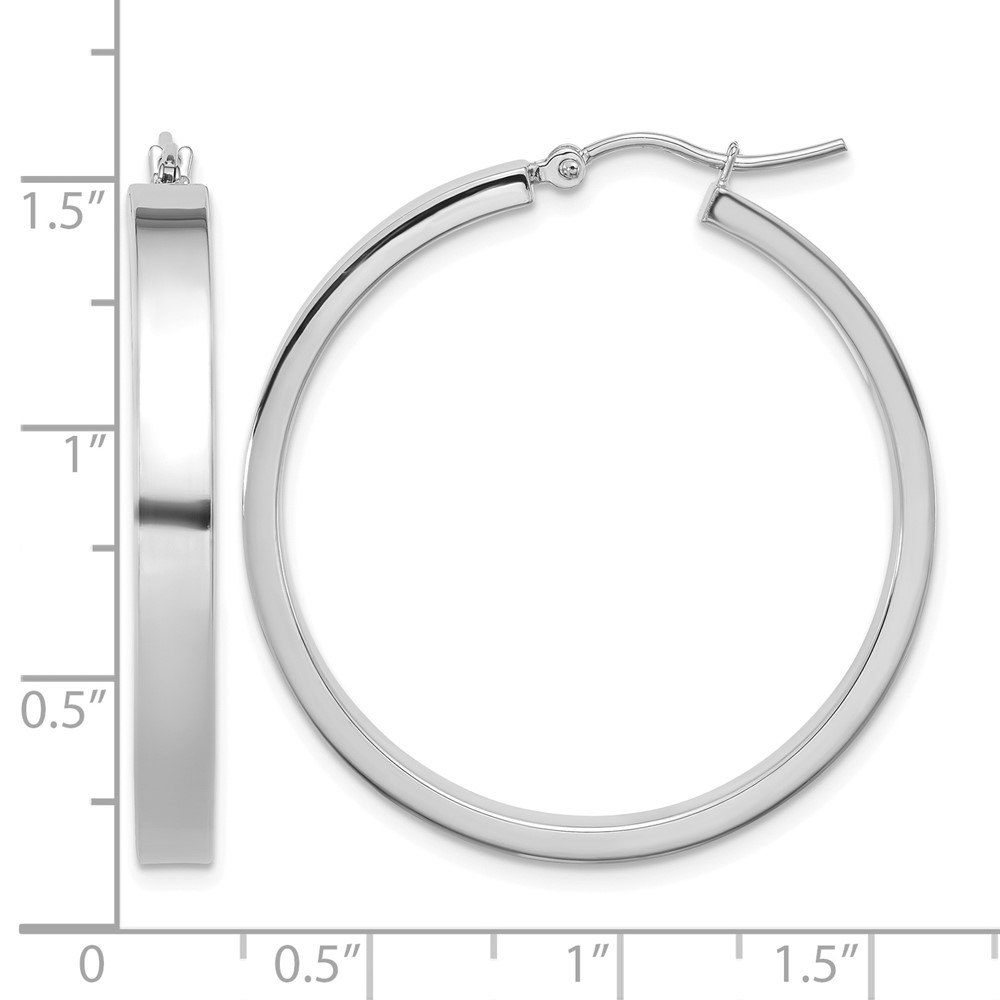 14K White Gold Polished Hoop Earring (TA242W)