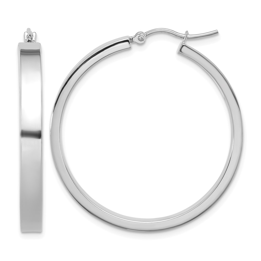 14K White Gold Polished Hoop Earring (TA242W)