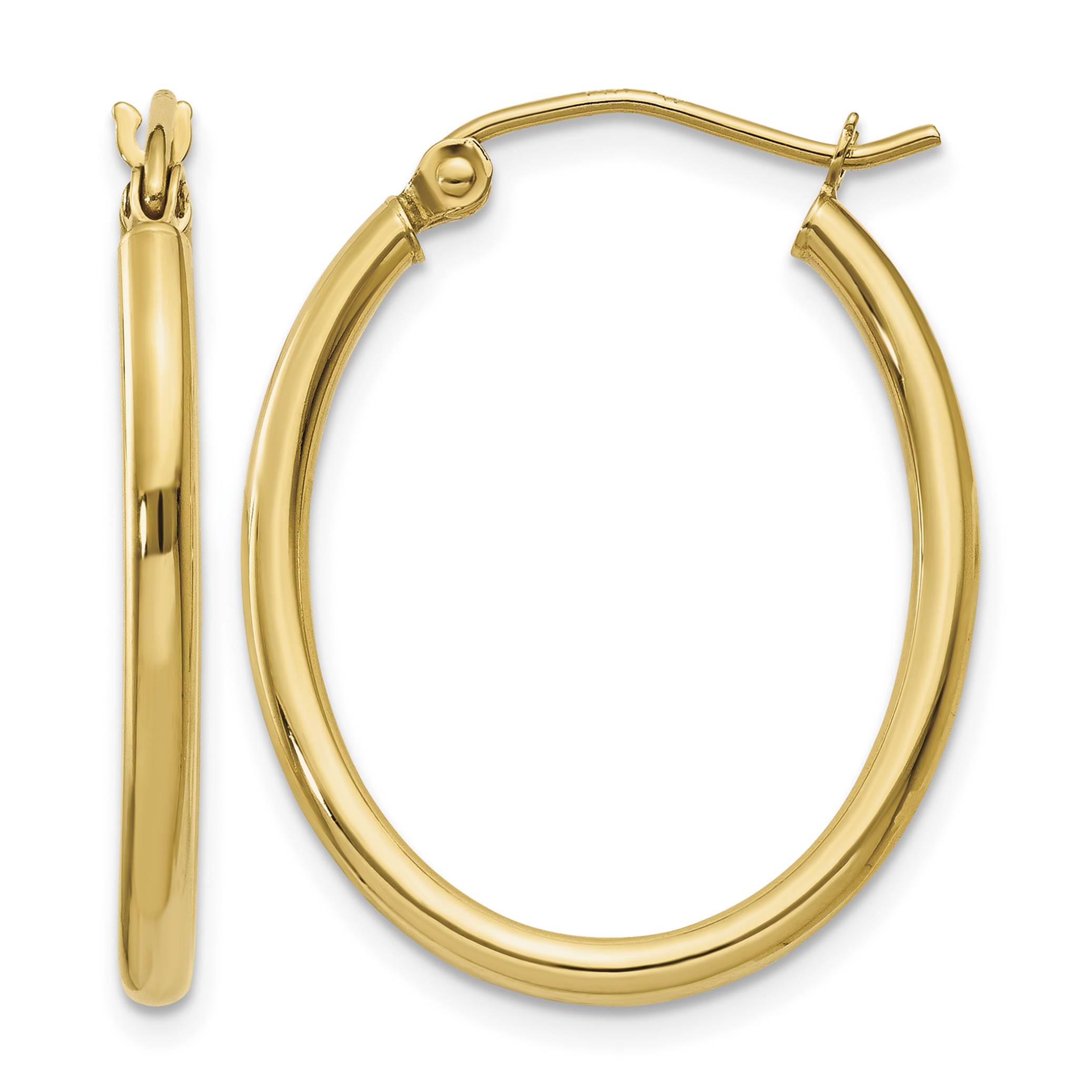 14k Oval Polished Hoop Earring (TA256)