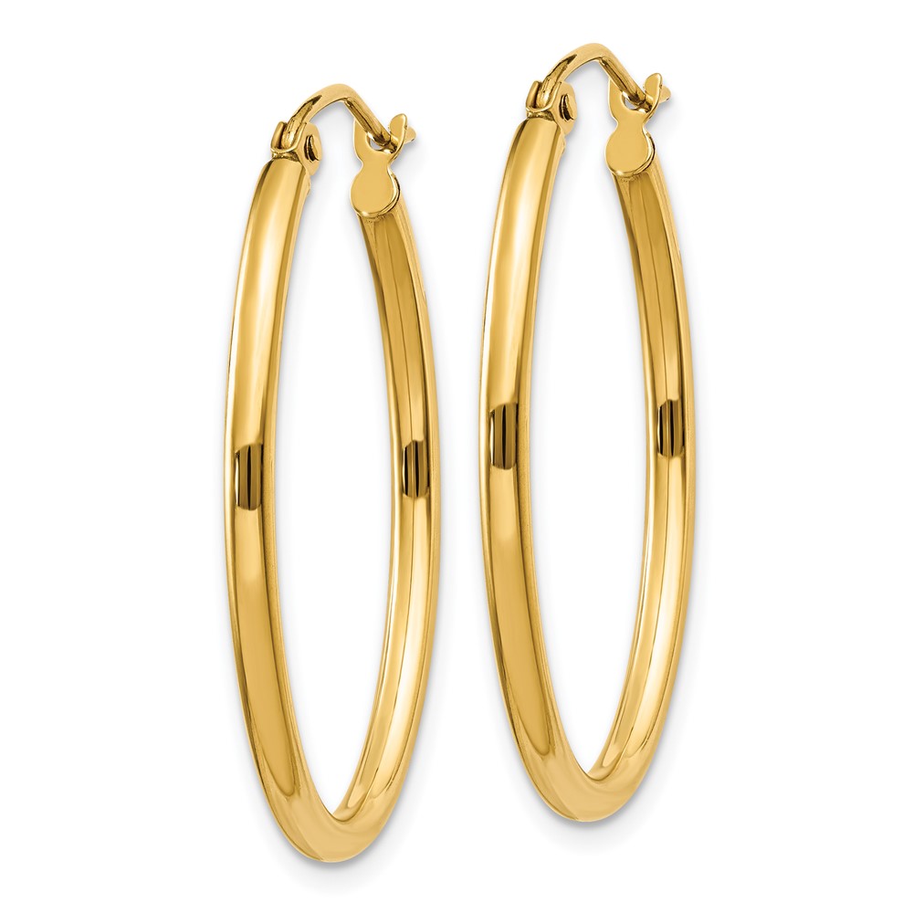 14k Oval Polished Hoop Earring (TA257)