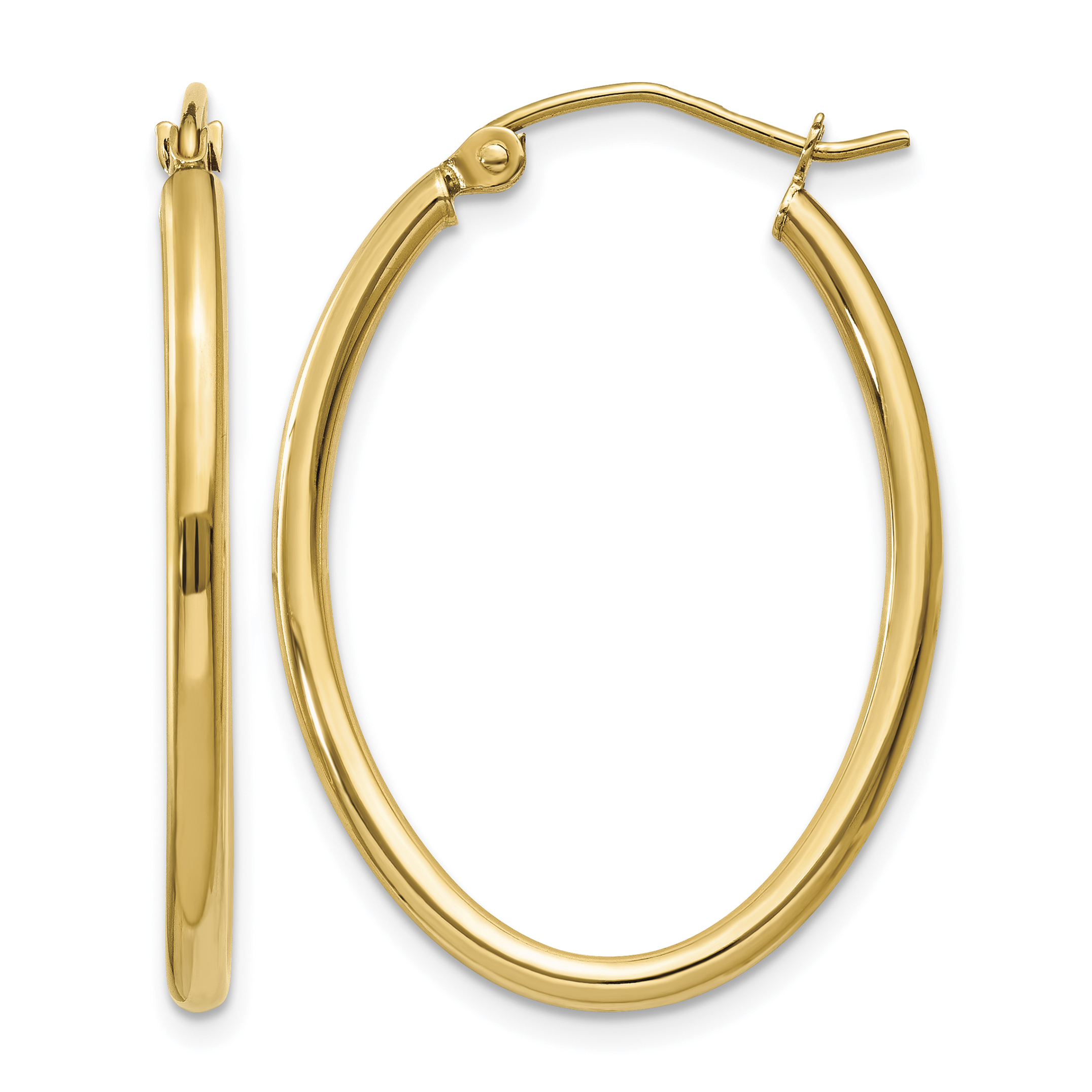 14k Oval Polished Hoop Earring (TA257)