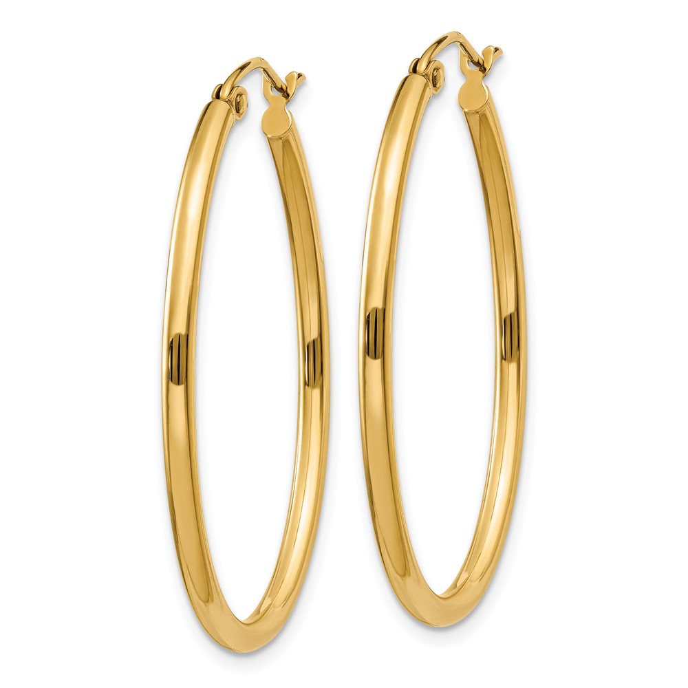 14k Oval Polished Hoop Earring (TA258)