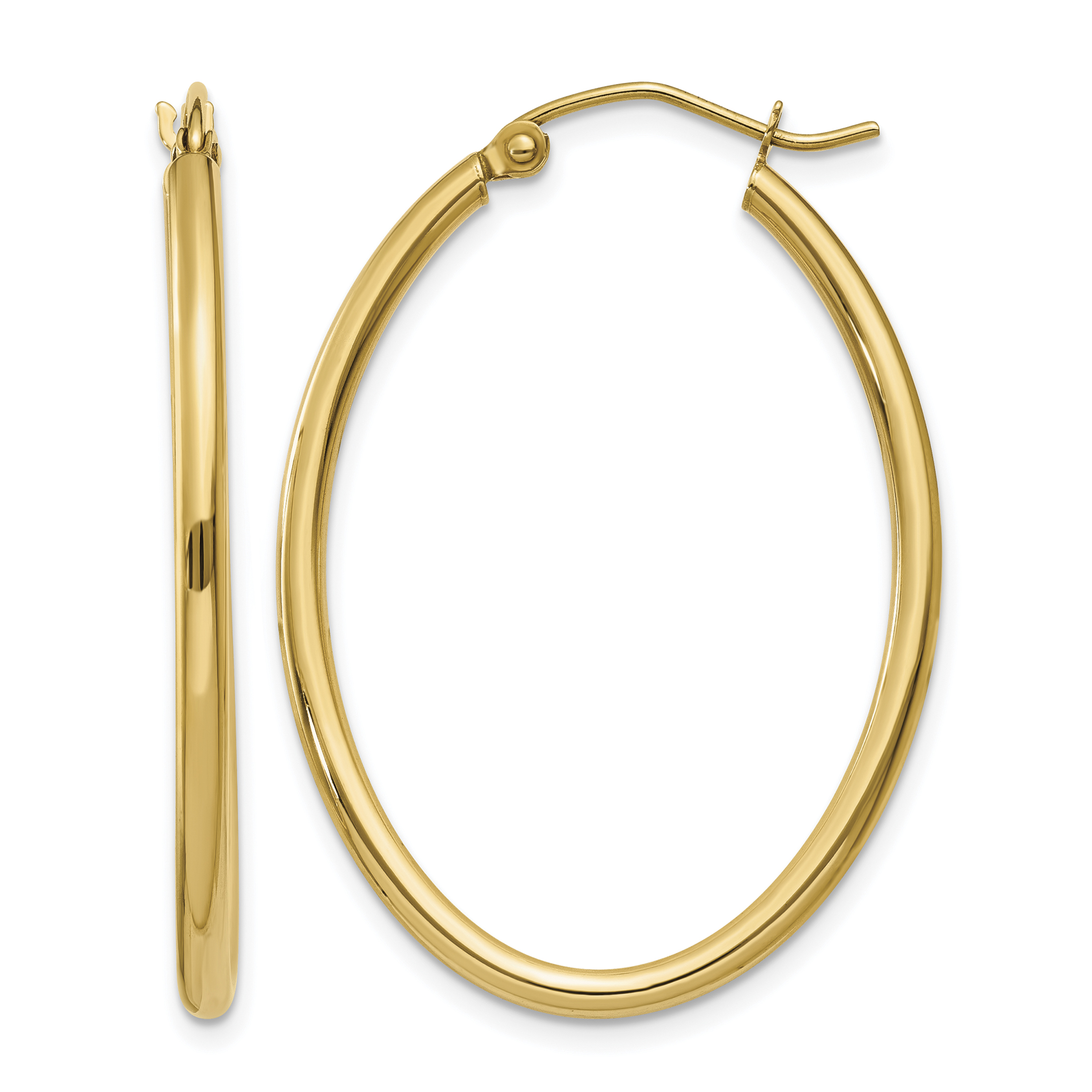 14k Oval Polished Hoop Earring (TA258)