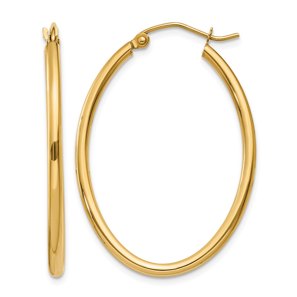 14k Oval Polished Hoop Earring (TA258)