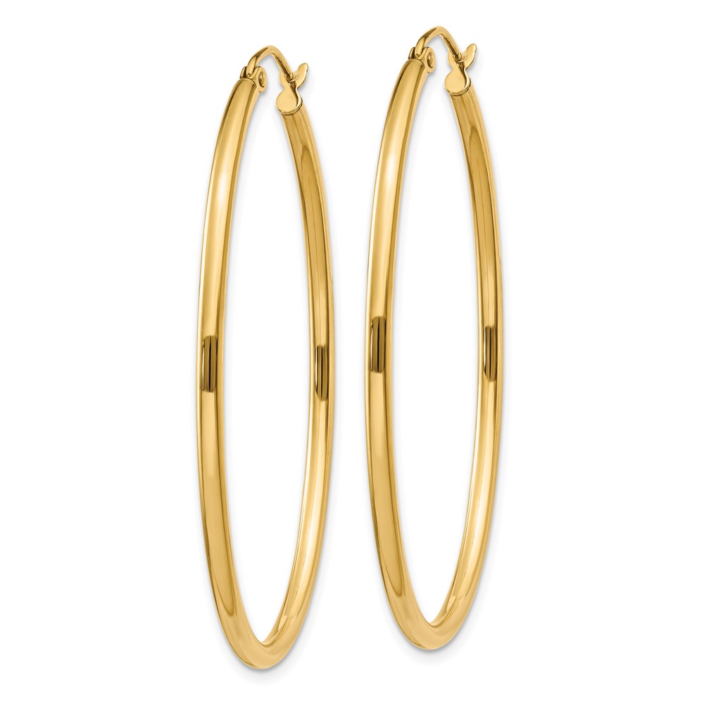 14k Oval Polished Hoop Earring (TA259)