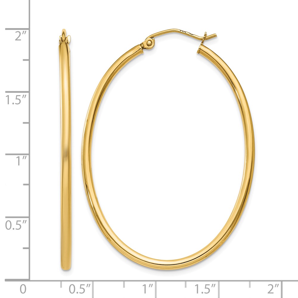 14k Oval Polished Hoop Earring (TA259)