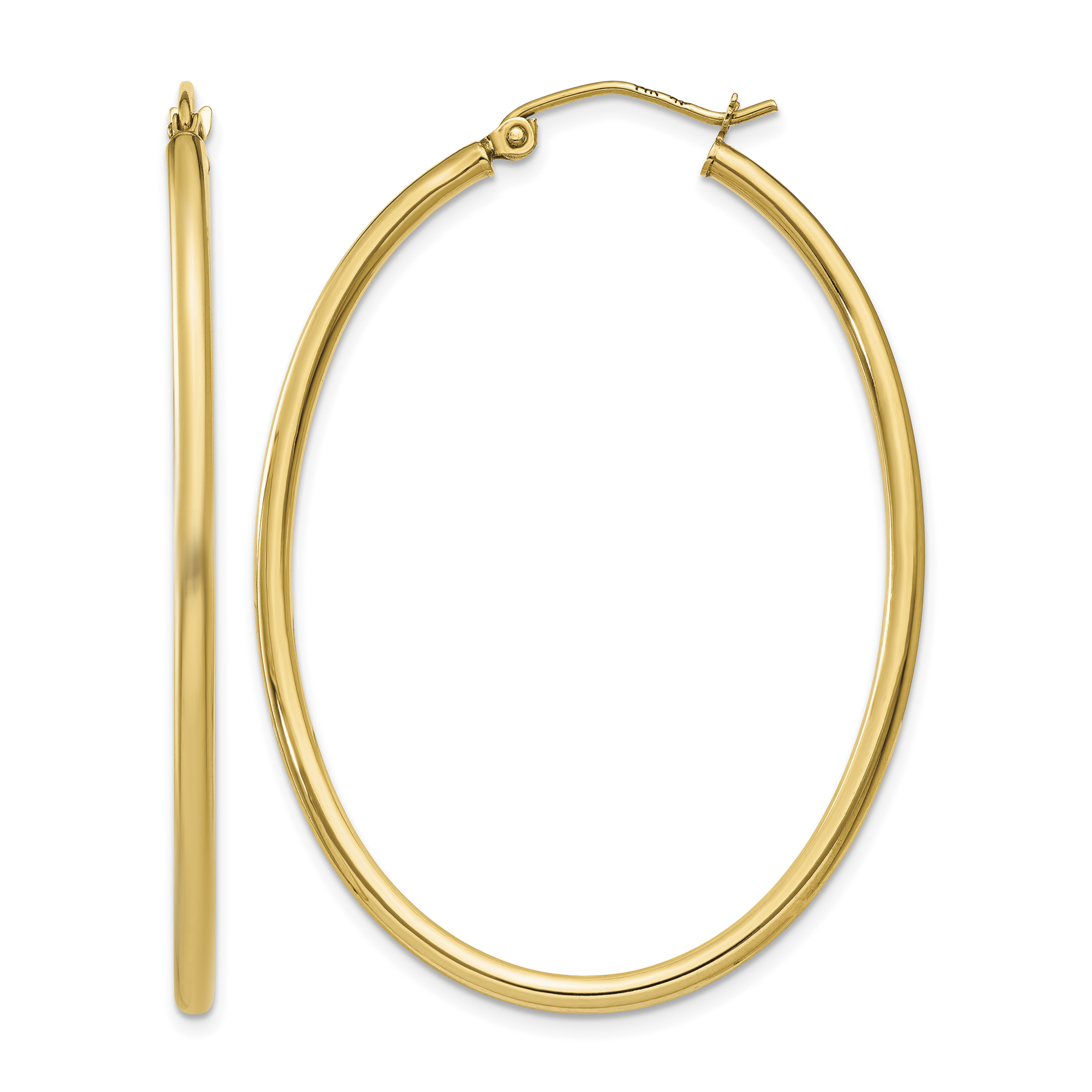 14k Oval Polished Hoop Earring (TA259)