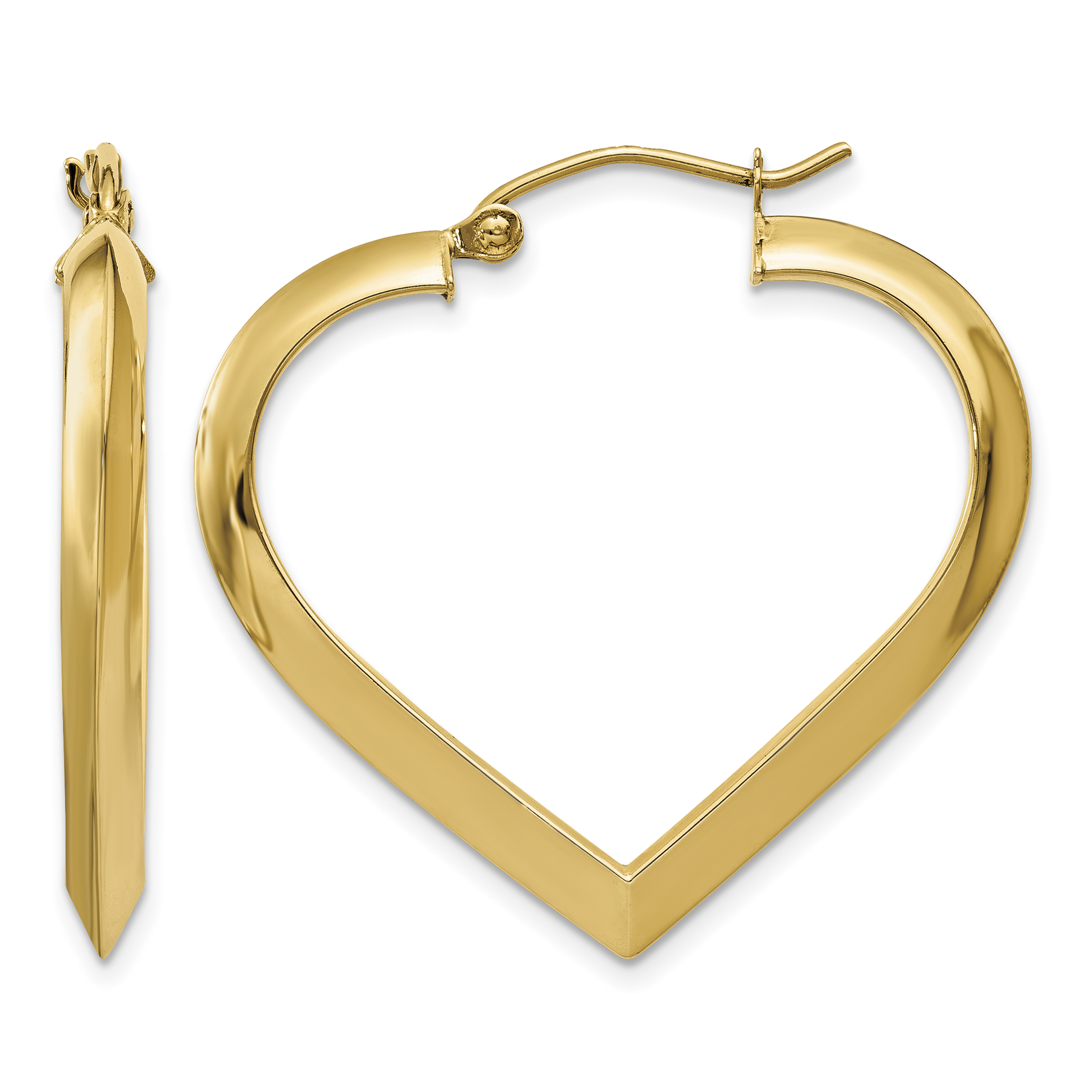 14k Polished Heart Hoop Earring (TA262)