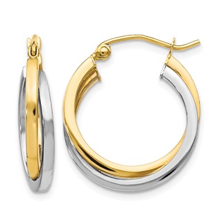 Leslie's Gold Polished Twist Hoop Earrings