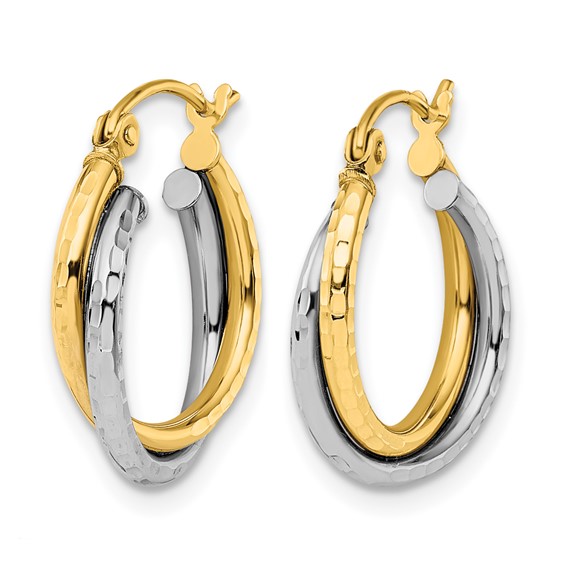 Leslie's Gold Polished and Diamond-cut Hoop Earrings