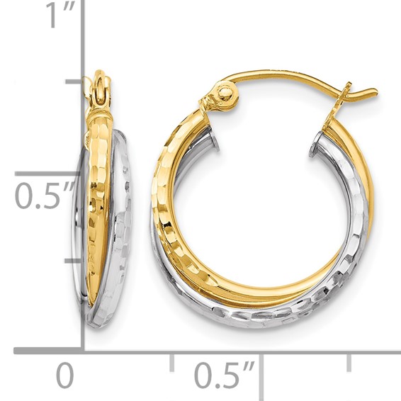 Leslie's Gold Polished and Diamond-cut Hoop Earrings